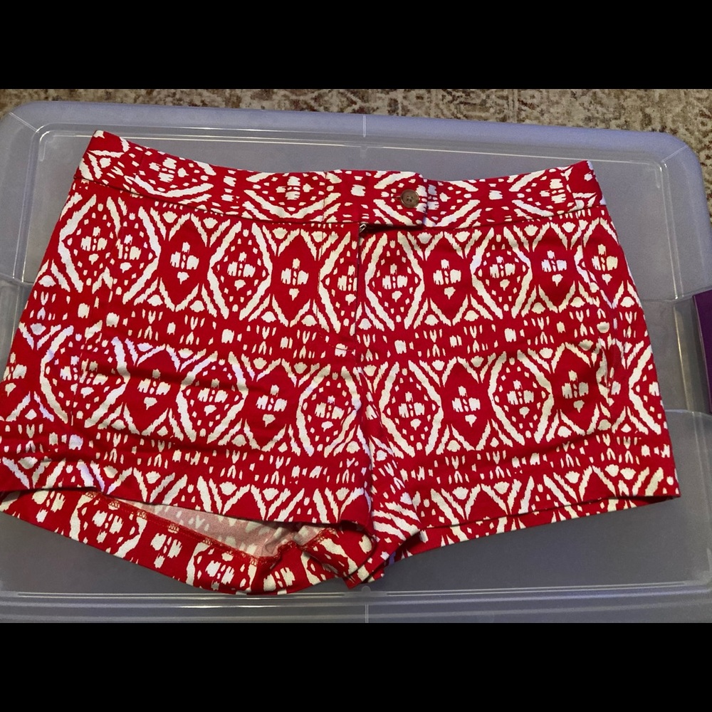 J Crew City Fit Stretch Size 6 Shorts Red & White